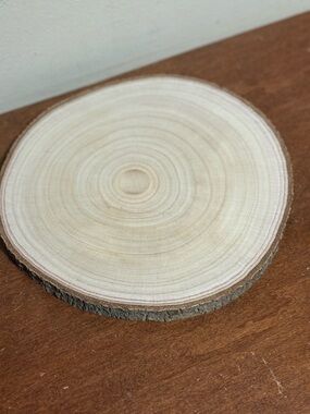 Natural Wood Slice Round Charger - Light Tan & Brown